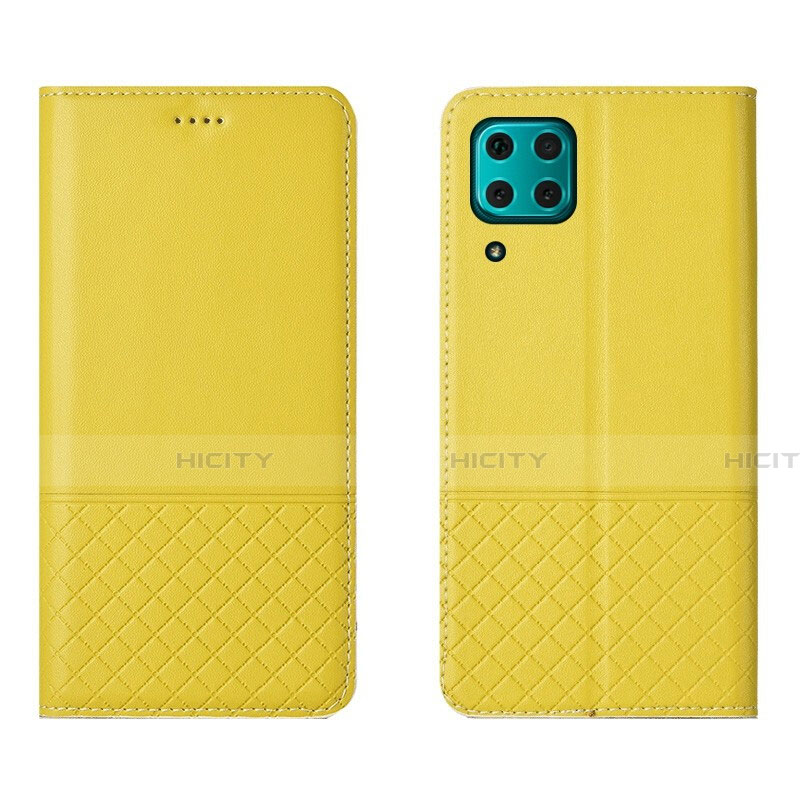 Custodia Portafoglio In Pelle Cover con Supporto T04 per Huawei Nova 7i Giallo