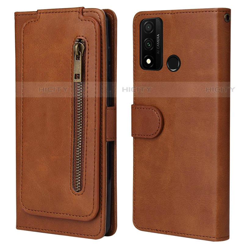 Custodia Portafoglio In Pelle Cover con Supporto T04 per Huawei Nova Lite 3 Plus Marrone