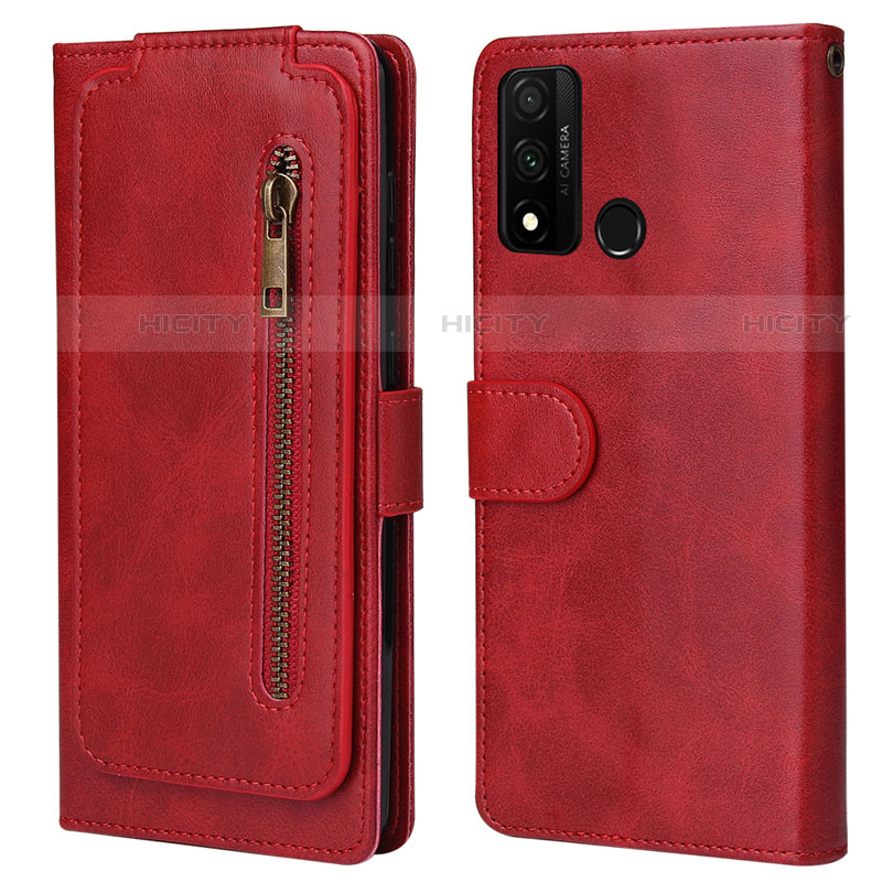 Custodia Portafoglio In Pelle Cover con Supporto T04 per Huawei P Smart (2020) Rosso