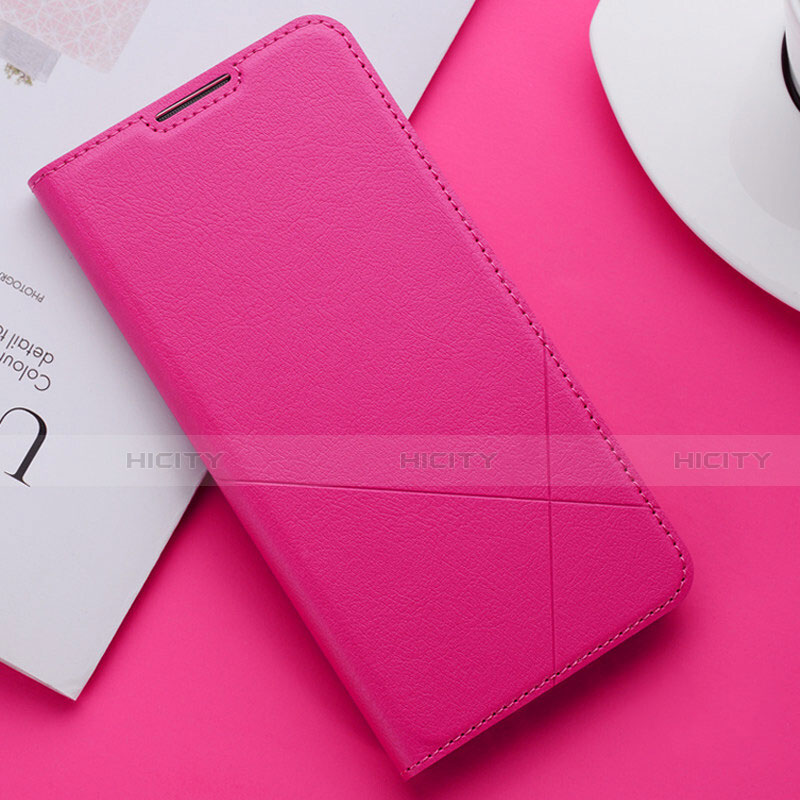 Custodia Portafoglio In Pelle Cover con Supporto T04 per Huawei P Smart+ Plus (2019) Rosa Caldo