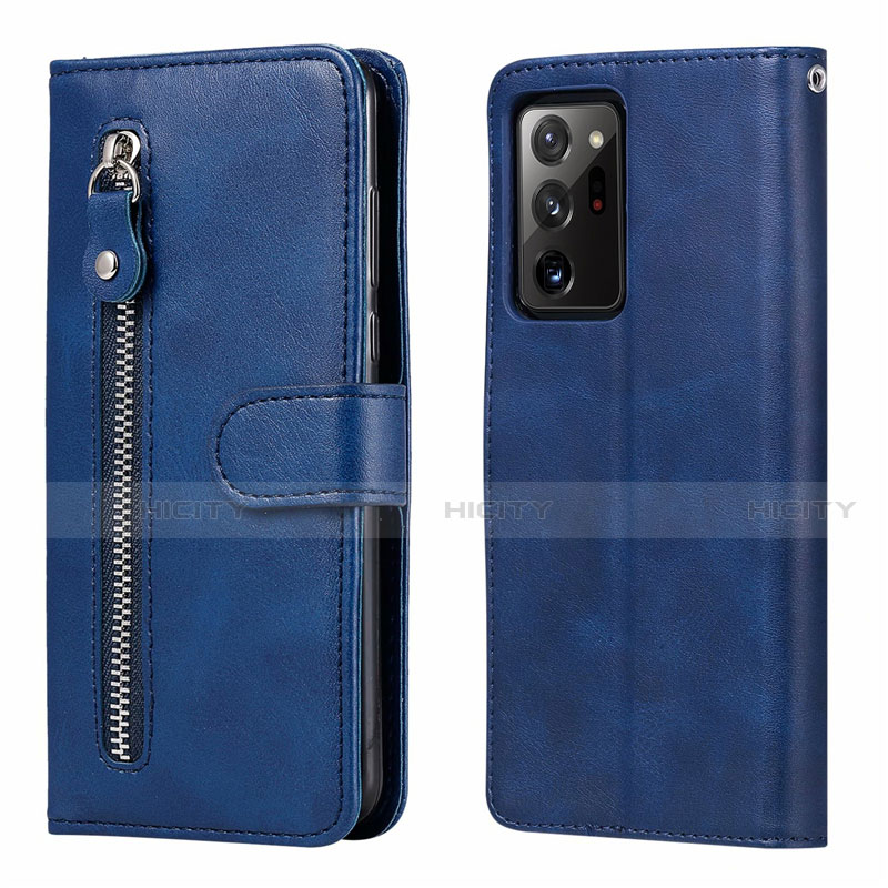 Custodia Portafoglio In Pelle Cover con Supporto T04 per Samsung Galaxy Note 20 Ultra 5G Blu