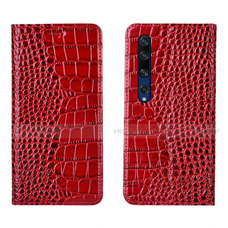 Custodia Portafoglio In Pelle Cover con Supporto T04 per Xiaomi Mi 10 Rosso