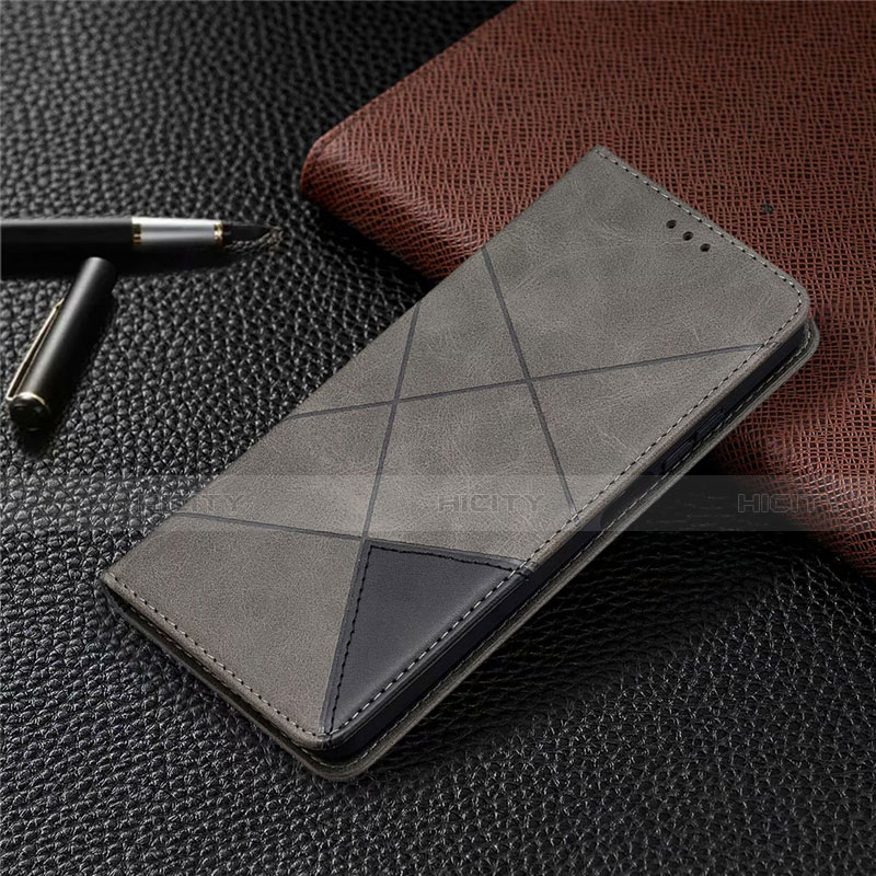 Custodia Portafoglio In Pelle Cover con Supporto T04 per Xiaomi Mi 10i 5G Grigio