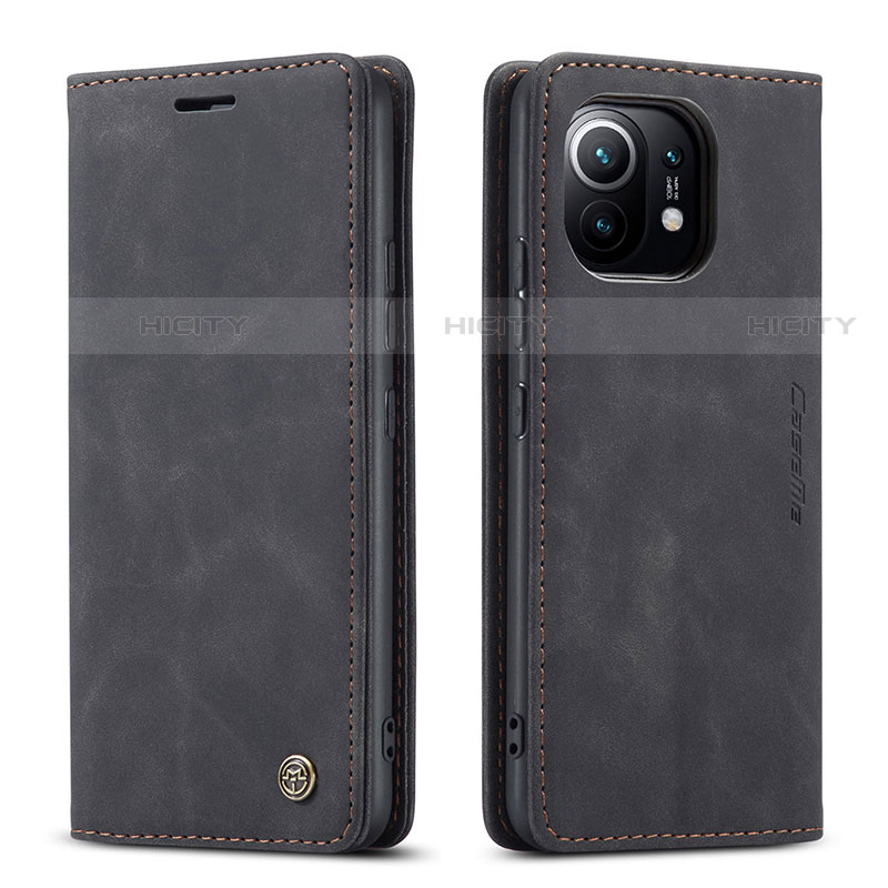 Custodia Portafoglio In Pelle Cover con Supporto T04 per Xiaomi Mi 11 5G Nero