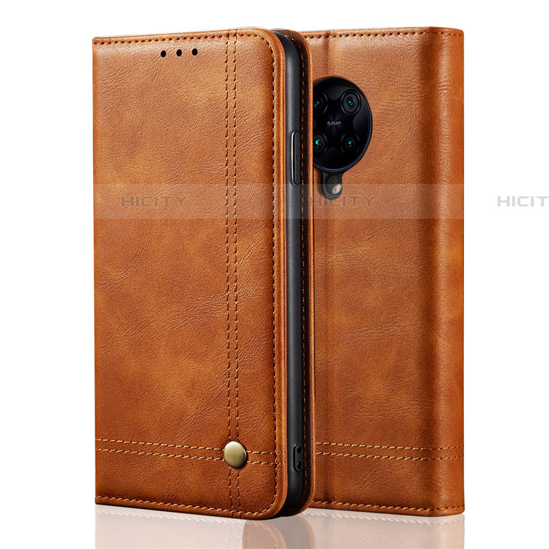 Custodia Portafoglio In Pelle Cover con Supporto T04 per Xiaomi Poco F2 Pro Arancione