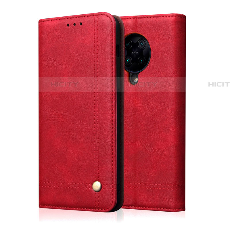 Custodia Portafoglio In Pelle Cover con Supporto T04 per Xiaomi Poco F2 Pro Rosso