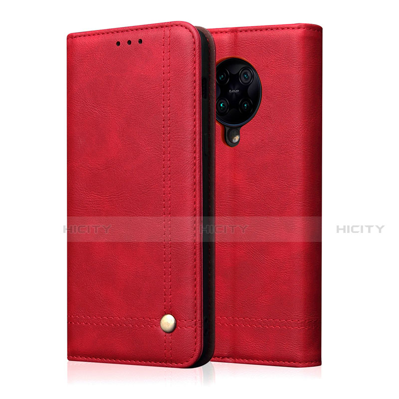 Custodia Portafoglio In Pelle Cover con Supporto T04 per Xiaomi Redmi K30 Pro Zoom Rosso