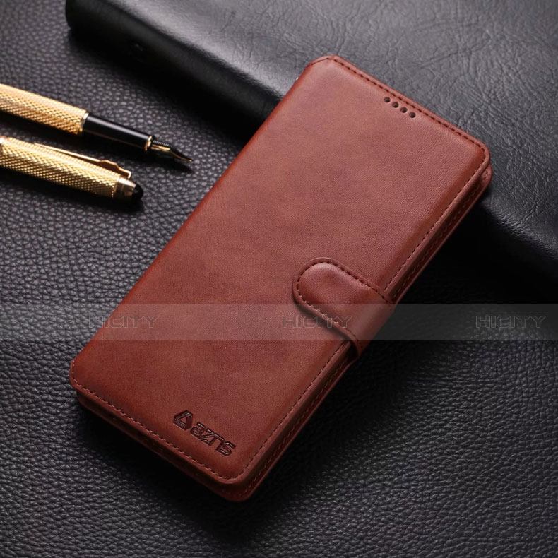 Custodia Portafoglio In Pelle Cover con Supporto T04 per Xiaomi Redmi Note 8 Pro Marrone