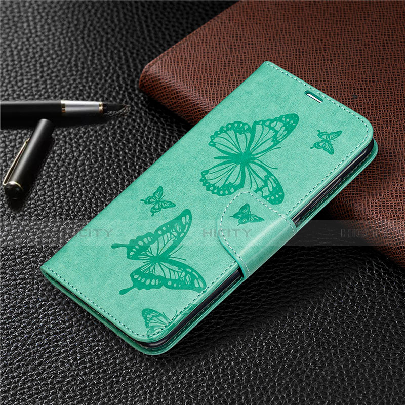 Custodia Portafoglio In Pelle Cover con Supporto T04 per Xiaomi Redmi Note 9 Verde