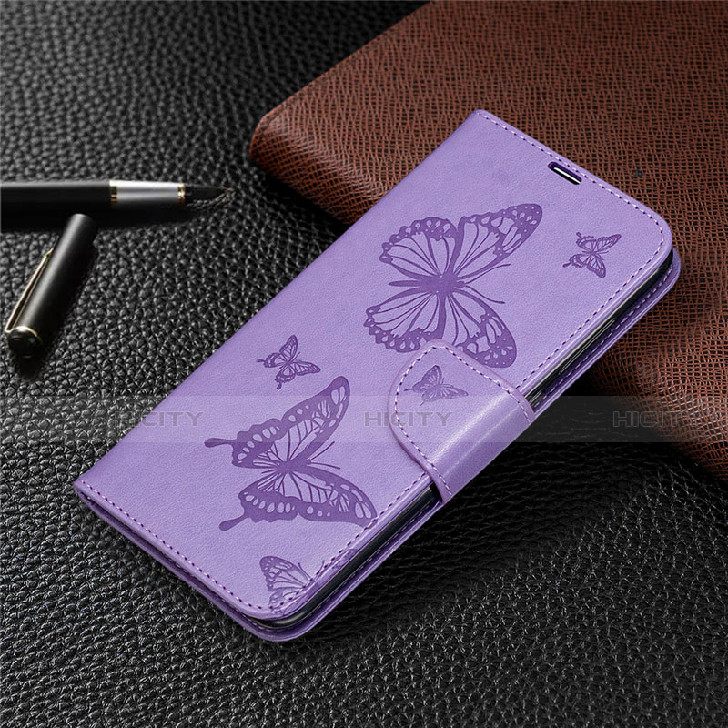 Custodia Portafoglio In Pelle Cover con Supporto T04 per Xiaomi Redmi Note 9 Viola