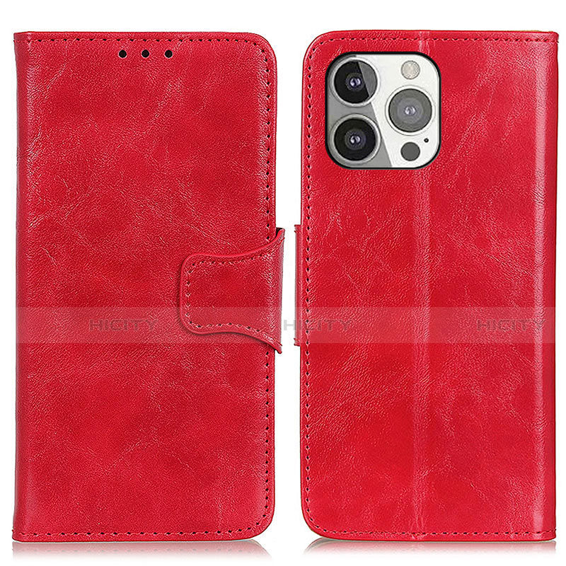 Custodia Portafoglio In Pelle Cover con Supporto T05 per Apple iPhone 14 Pro Max Rosso