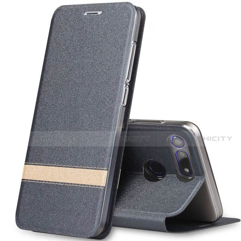 Custodia Portafoglio In Pelle Cover con Supporto T05 per Huawei Honor View 20 Grigio