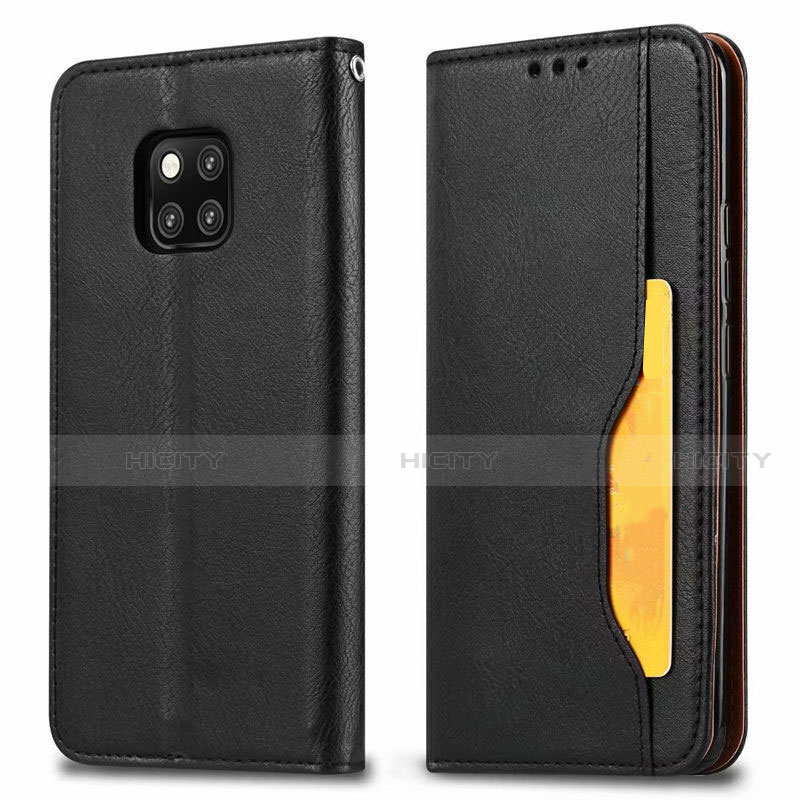 Custodia Portafoglio In Pelle Cover con Supporto T05 per Huawei Mate 20 Pro Nero