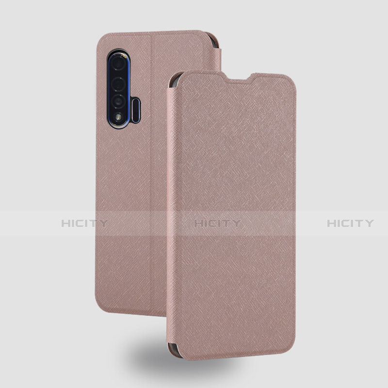 Custodia Portafoglio In Pelle Cover con Supporto T05 per Huawei Nova 6 Oro Rosa