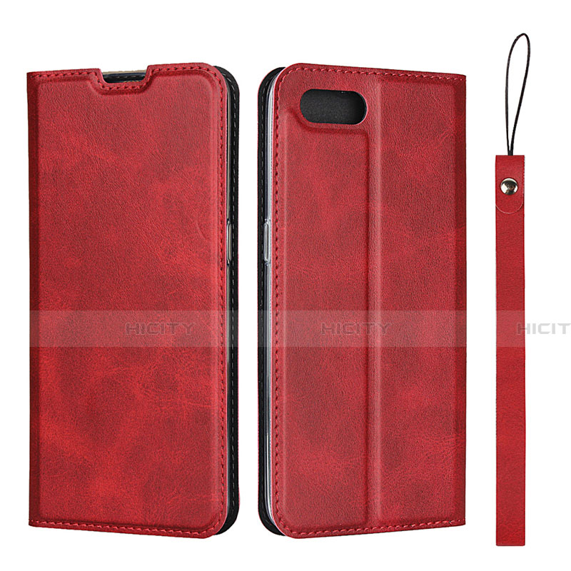 Custodia Portafoglio In Pelle Cover con Supporto T05 per Oppo K1 Rosso