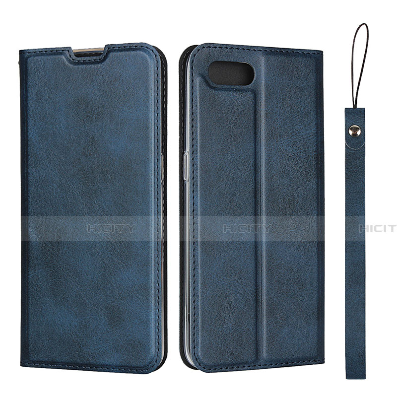 Custodia Portafoglio In Pelle Cover con Supporto T05 per Oppo R15X Blu