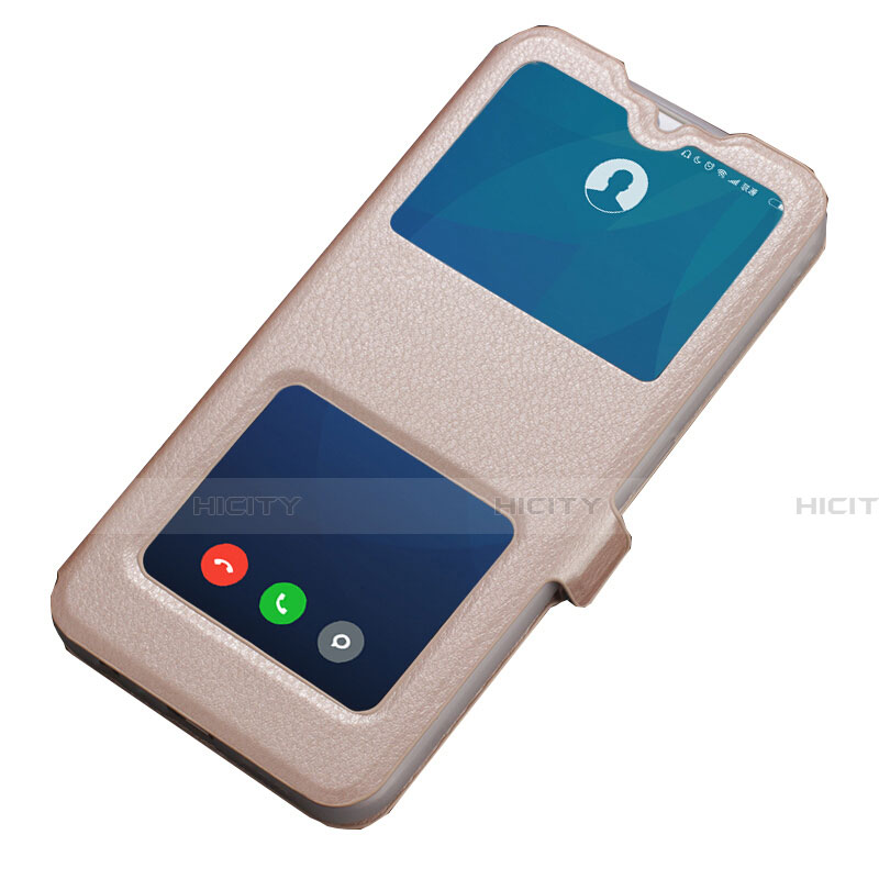 Custodia Portafoglio In Pelle Cover con Supporto T05 per Oppo R17 Pro Oro