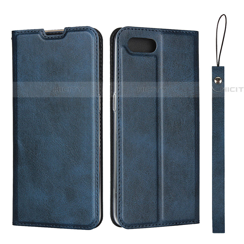 Custodia Portafoglio In Pelle Cover con Supporto T05 per Oppo RX17 Neo Blu