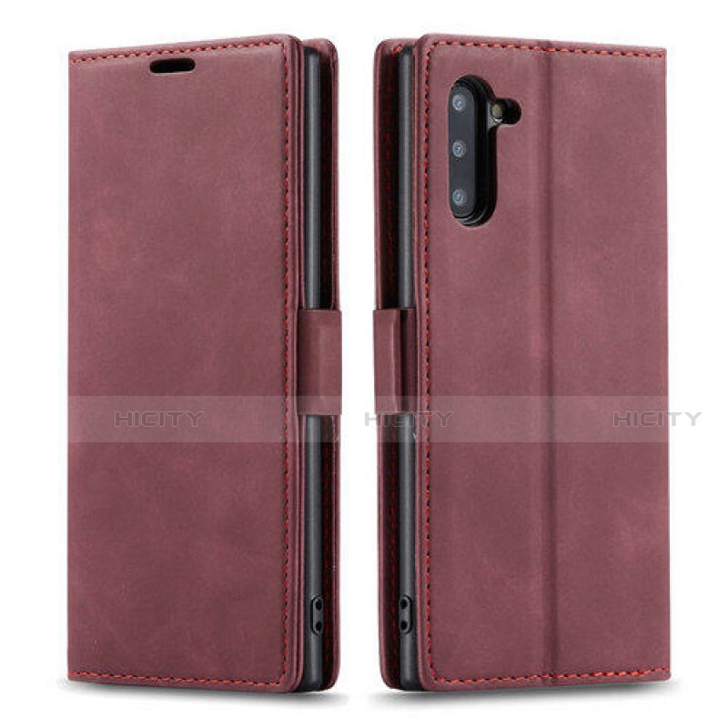 Custodia Portafoglio In Pelle Cover con Supporto T05 per Samsung Galaxy Note 10 5G Rosso Rosa