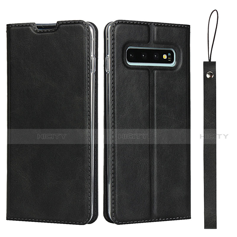 Custodia Portafoglio In Pelle Cover con Supporto T05 per Samsung Galaxy S10 Nero