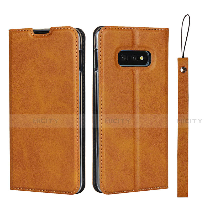 Custodia Portafoglio In Pelle Cover con Supporto T05 per Samsung Galaxy S10e Arancione