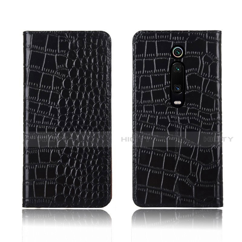 Custodia Portafoglio In Pelle Cover con Supporto T05 per Xiaomi Mi 9T Pro Nero