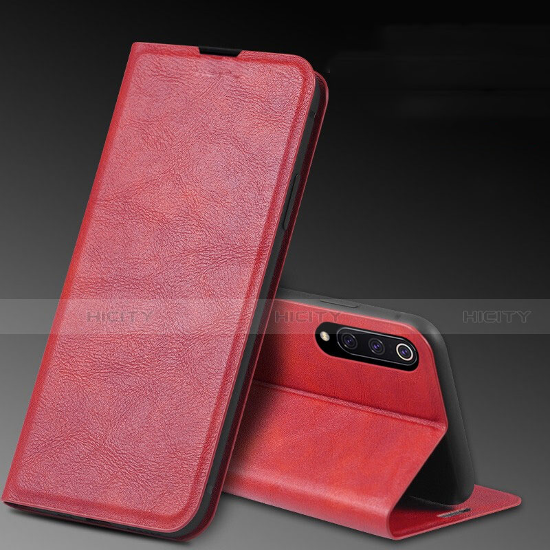 Custodia Portafoglio In Pelle Cover con Supporto T05 per Xiaomi Mi A3 Rosso