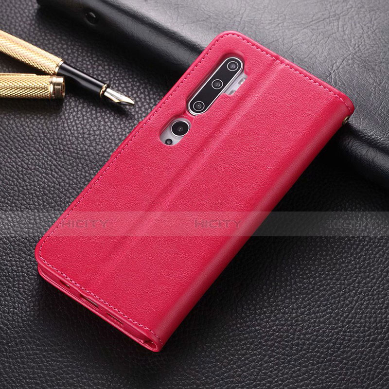 Custodia Portafoglio In Pelle Cover con Supporto T05 per Xiaomi Mi Note 10 Pro Rosa Caldo