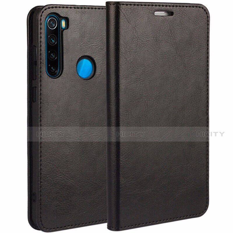 Custodia Portafoglio In Pelle Cover con Supporto T05 per Xiaomi Redmi Note 8 (2021) Nero