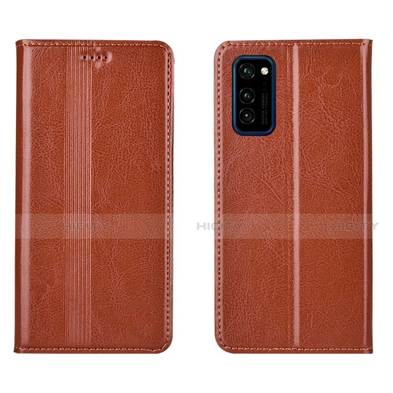 Custodia Portafoglio In Pelle Cover con Supporto T06 per Huawei Honor View 30 5G Arancione