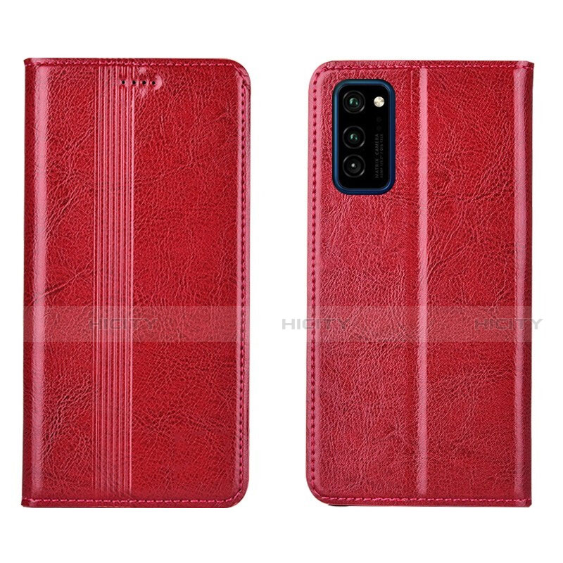 Custodia Portafoglio In Pelle Cover con Supporto T06 per Huawei Honor View 30 Pro 5G Rosso