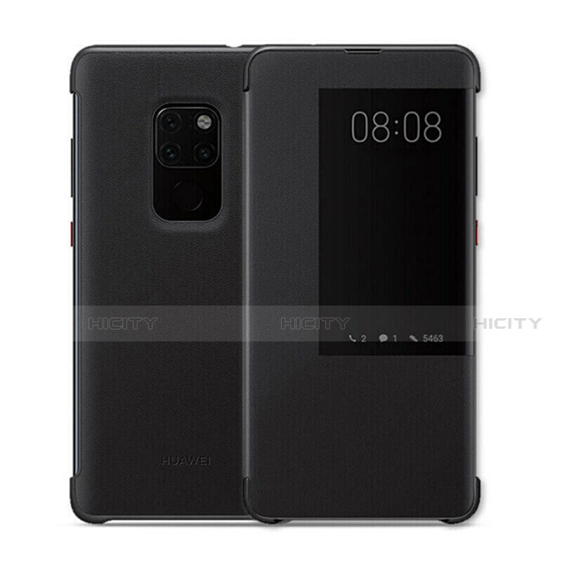 Custodia Portafoglio In Pelle Cover con Supporto T06 per Huawei Mate 20 Nero