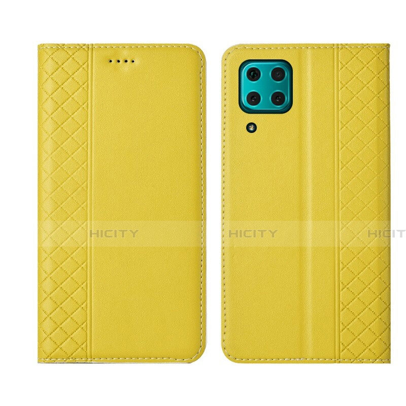 Custodia Portafoglio In Pelle Cover con Supporto T06 per Huawei Nova 6 SE Giallo