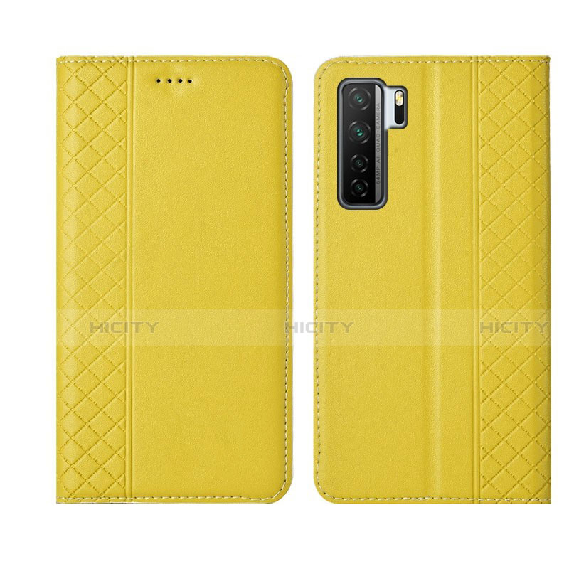 Custodia Portafoglio In Pelle Cover con Supporto T06 per Huawei Nova 7 SE 5G Giallo