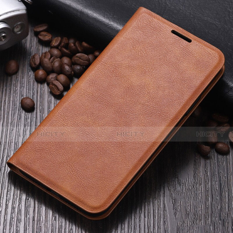 Custodia Portafoglio In Pelle Cover con Supporto T06 per Huawei P20 Lite (2019) Arancione