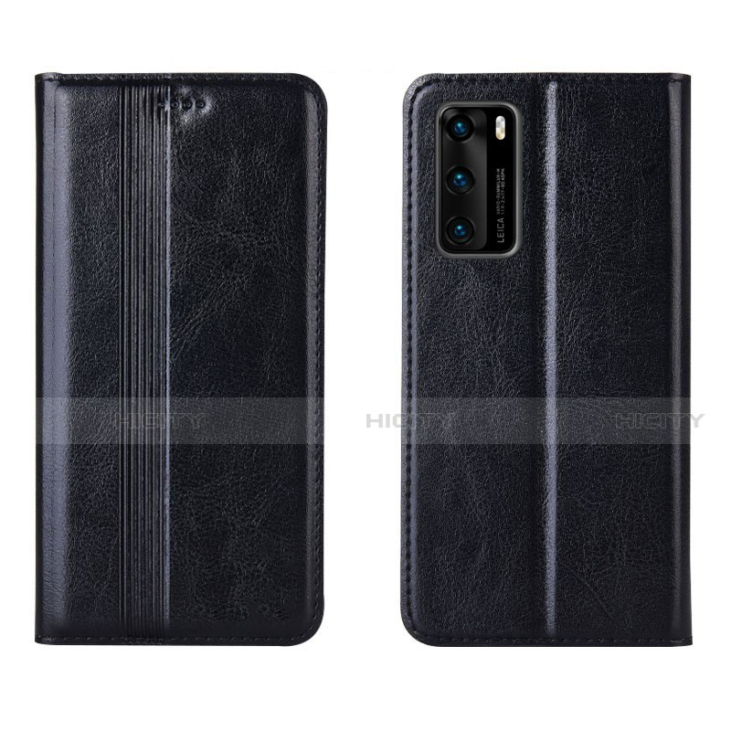 Custodia Portafoglio In Pelle Cover con Supporto T06 per Huawei P40 Nero