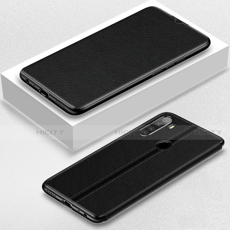 Custodia Portafoglio In Pelle Cover con Supporto T06 per Xiaomi Redmi Note 8 (2021) Nero