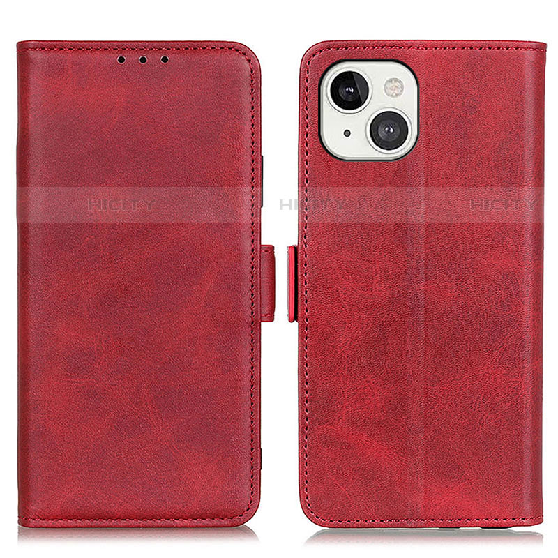 Custodia Portafoglio In Pelle Cover con Supporto T07 per Apple iPhone 13 Rosso