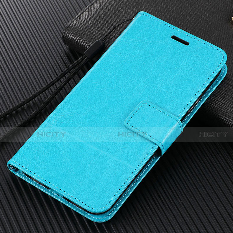 Custodia Portafoglio In Pelle Cover con Supporto T07 per Huawei Honor V30 5G Cielo Blu