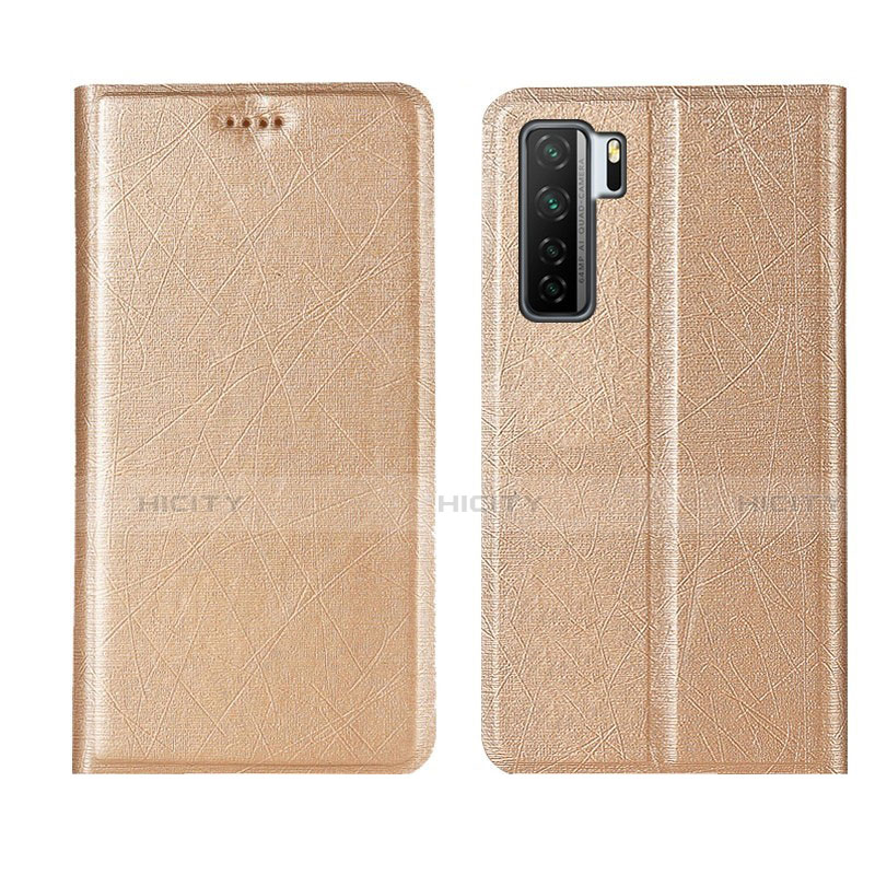 Custodia Portafoglio In Pelle Cover con Supporto T07 per Huawei Nova 7 SE 5G Oro