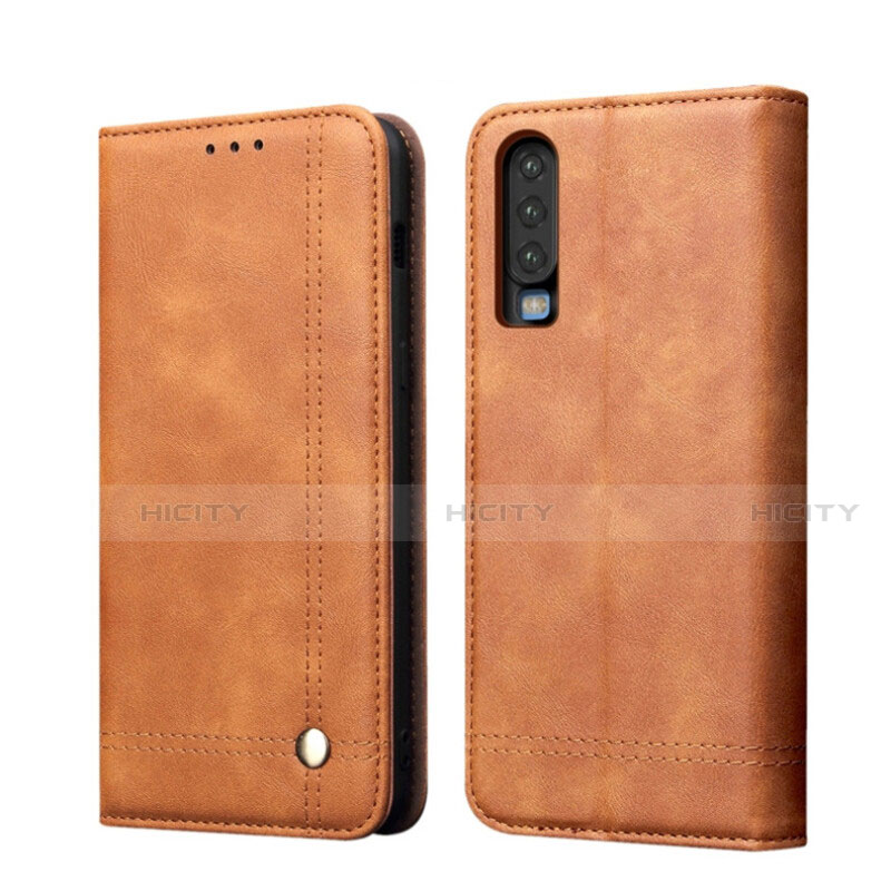 Custodia Portafoglio In Pelle Cover con Supporto T07 per Huawei P30 Arancione