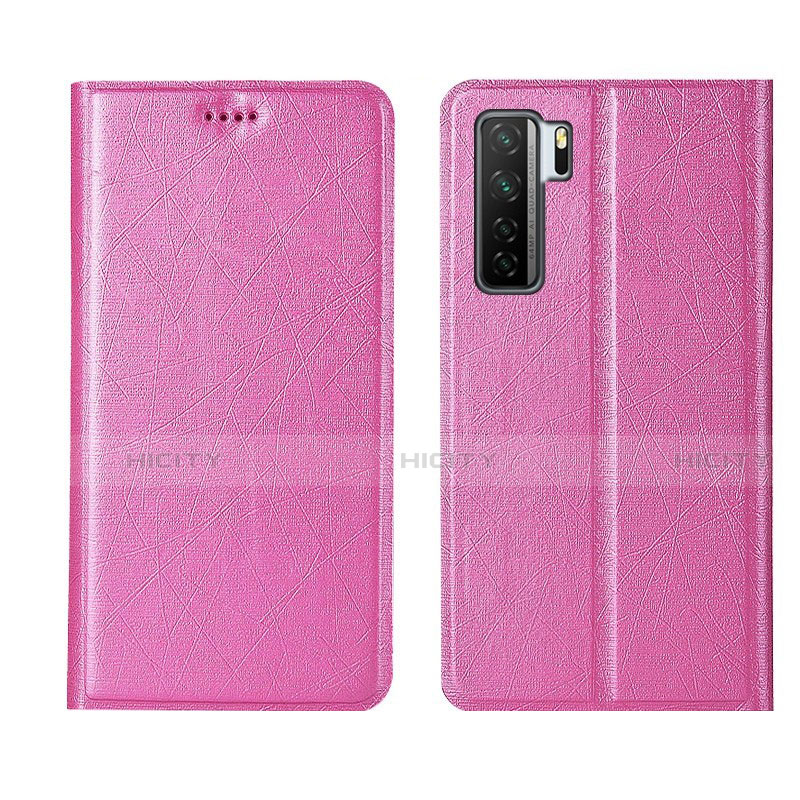 Custodia Portafoglio In Pelle Cover con Supporto T07 per Huawei P40 Lite 5G Rosa