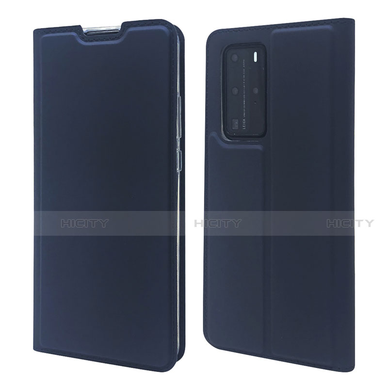 Custodia Portafoglio In Pelle Cover con Supporto T07 per Huawei P40 Pro Blu