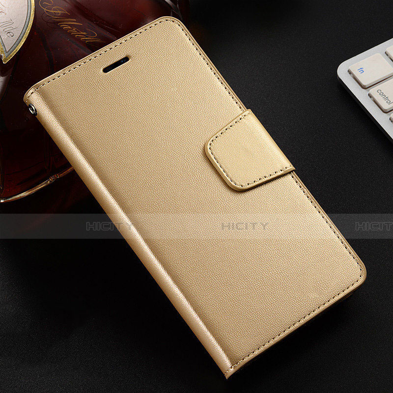 Custodia Portafoglio In Pelle Cover con Supporto T07 per Oppo R17 Neo Oro