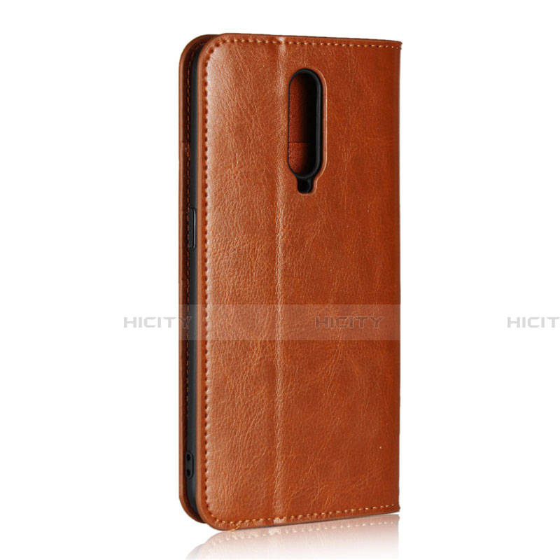 Custodia Portafoglio In Pelle Cover con Supporto T07 per Oppo R17 Pro Arancione