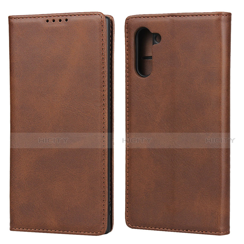 Custodia Portafoglio In Pelle Cover con Supporto T07 per Samsung Galaxy Note 10 5G Marrone