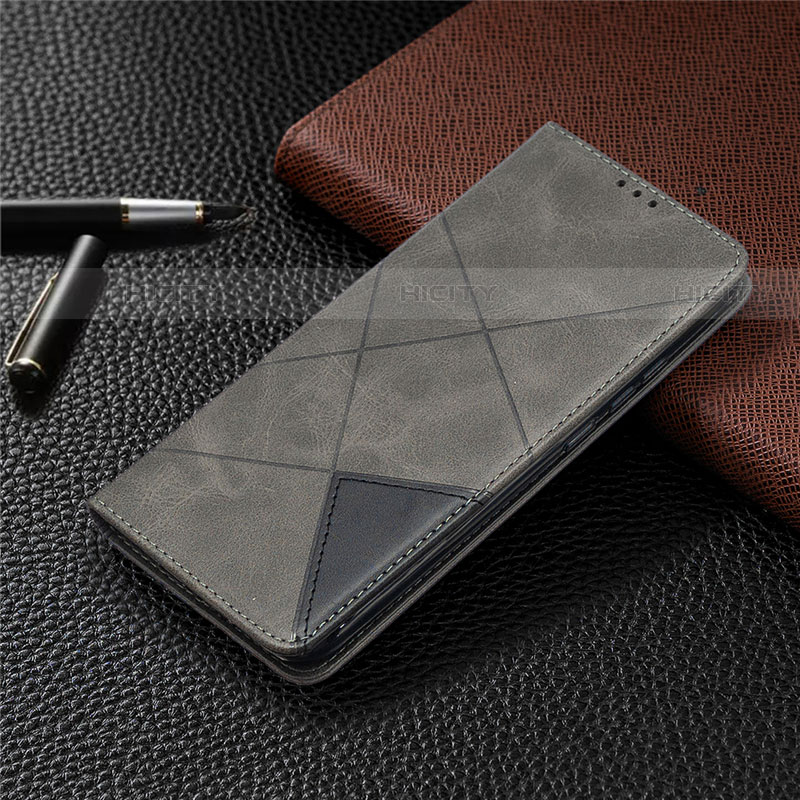 Custodia Portafoglio In Pelle Cover con Supporto T07 per Xiaomi Redmi 9A Grigio