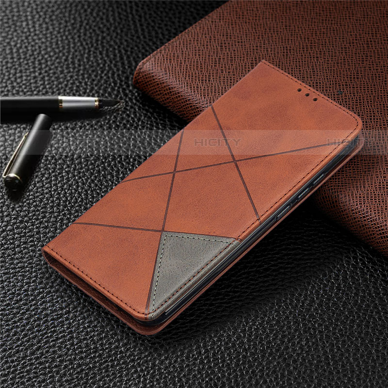 Custodia Portafoglio In Pelle Cover con Supporto T07 per Xiaomi Redmi 9A Marrone