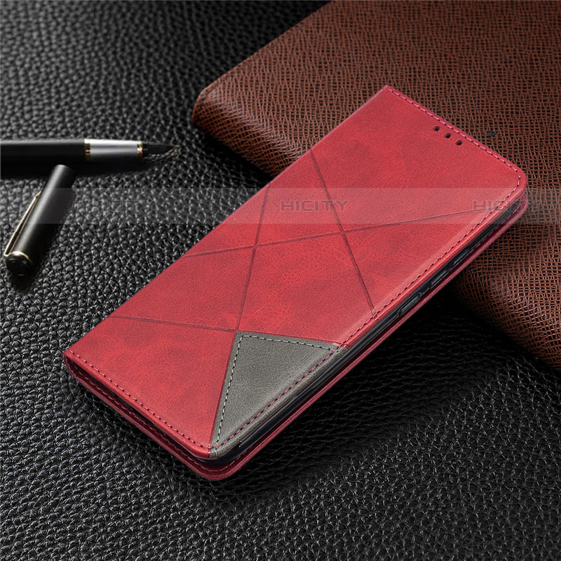 Custodia Portafoglio In Pelle Cover con Supporto T07 per Xiaomi Redmi 9i Rosso