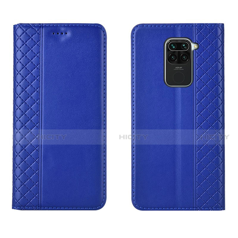 Custodia Portafoglio In Pelle Cover con Supporto T07 per Xiaomi Redmi Note 9 Blu